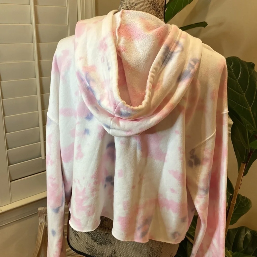 Wild fable cropped pink tie dye hoodie nwt - Picture 3 of 7